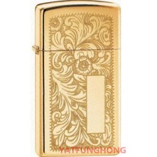 Zippo 鏡面黃銅威尼斯雕刻纖幼版火機