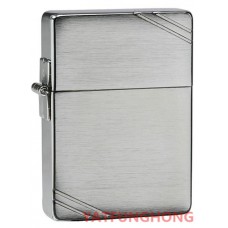 Zippo 復古版裝飾斜線拉絲鍍鉻火機