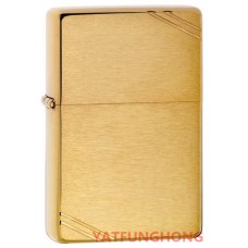 Zippo 復古版裝飾斜線拉絲黃銅火機 (240)